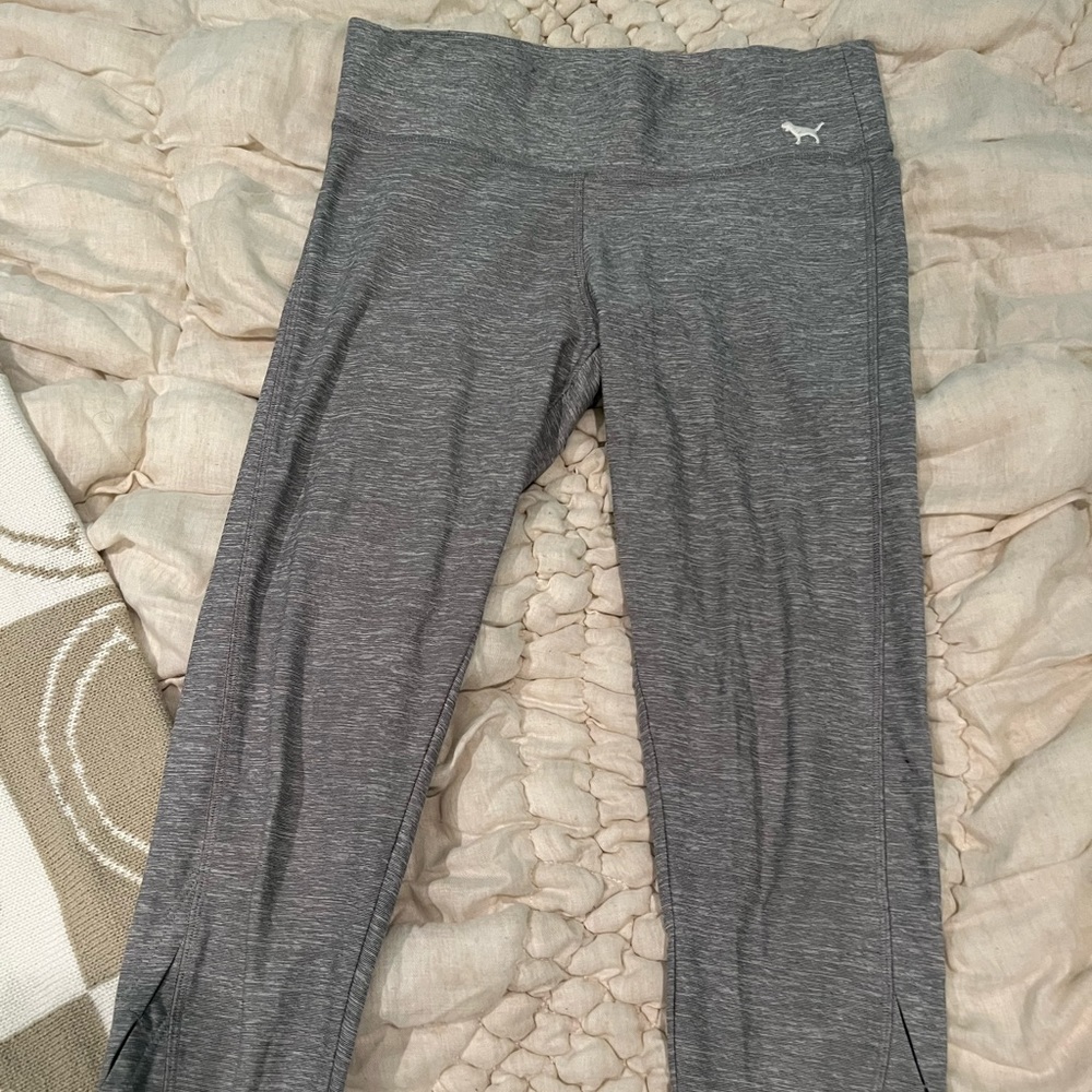PINK grey leggings w/ sequin decal